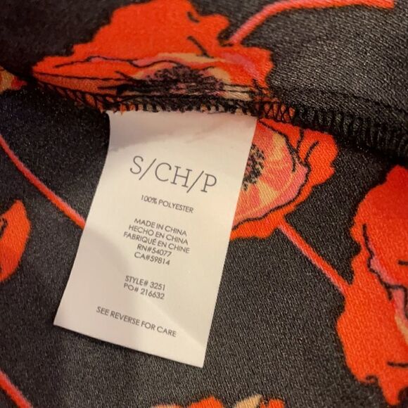 CAbi Flanders Navy & Red Poppy Split Back Blouse - Picture 5 of 9